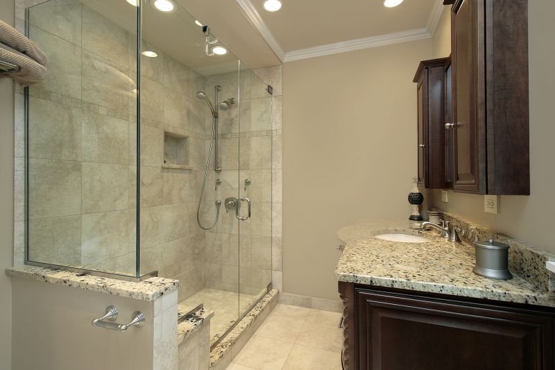 Contemporary Shower with Vanity