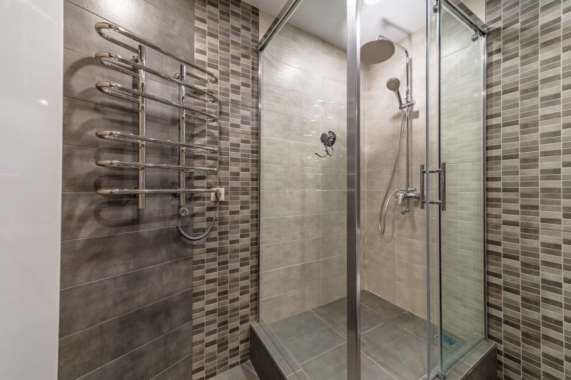 Glass Shower with Tile Accents